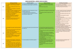GRADE DESCRIPTORS &ndash; SCIENCE YEAR 8 AUTUMN 1