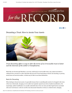 Decanting a Trust: How to Aerate Your Assets