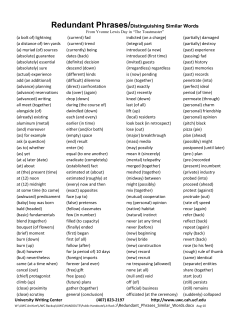 Redundant Phrases/Distinguishing Similar Words
