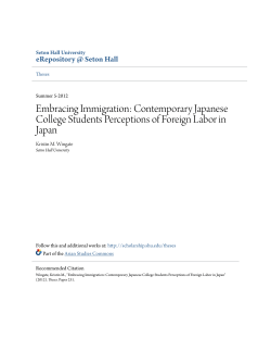 Embracing Immigration: Contemporary Japanese College Students