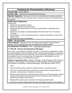 Analyzing the Characteristics of Business