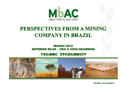 Perspectives from a mining company in Brazil