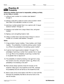 Practice B Probability 11-1