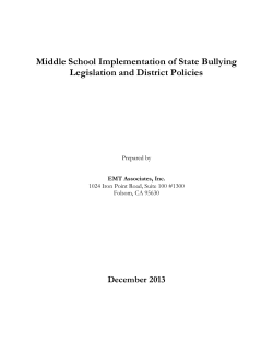 Middle School Implementation of State Bullying Legislation and