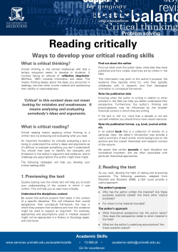 Reading critically