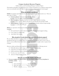 Campus Academic Resource Program What are clich&eacute;s and idioms