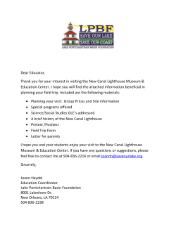Educator Packet - Lake Pontchartrain Basin Foundation
