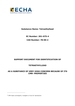 78-00-2 SUPPORT DOCUMENT FOR IDENTIFICATION OF
