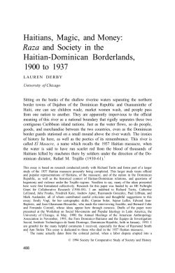 Haitians, Magic, and Money: Raza and Society in the