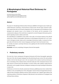 A morphological historical root dictionary for Portuguese