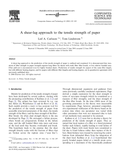 A shear-lag approach to the tensile strength of paper