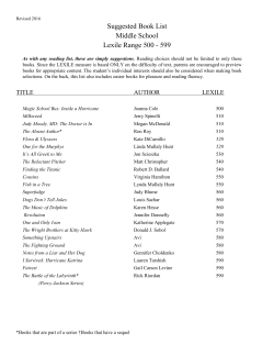Summer Reading Lists - Lincoln County Schools