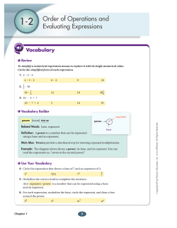 Order of Operations and Evaluating Expressions