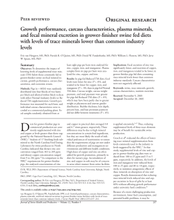 Growth performance, carcass characteristics, plasma minerals, and