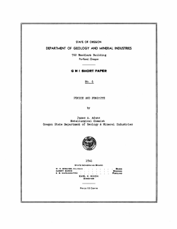 DOGAMI Short Paper 6, Pumice and pumicite