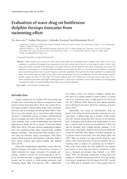 Evaluation of wave drag on bottlenose dolphin Tursiops truncatus