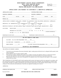 Driveway permit - ROSCOMMON COUNTY ROAD COMMISSION