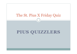 PIUS QUIZZLERS - St. Pius X BNS