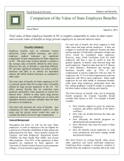Comparison of the Value of State Employee Benefits