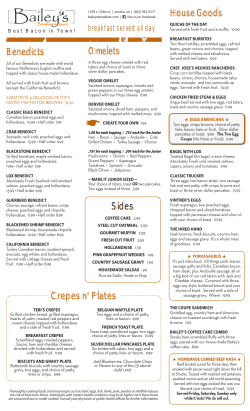 House Goods Sides Omelets Benedicts Crepes n` Plates