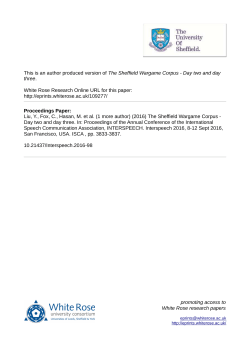 The Sheffield Wargame Corpus