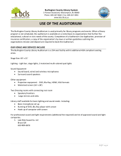 use of the auditorium - Burlington County Library System