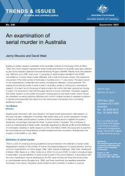An examination of serial murder in Australia