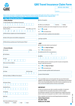 QBE Travel Insurance Claim Form