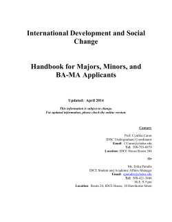 IDSC Undergraduate Handbook