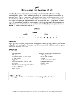 Developing the Concept of pH