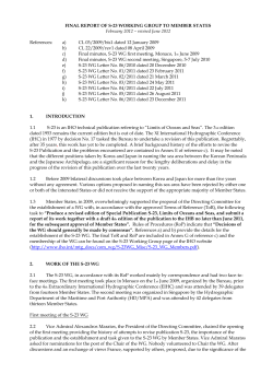 FINAL REPORT OF S-23 WORKING GROUP TO MEMBER