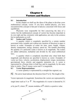 Chapter 8 Vectors and Scalars