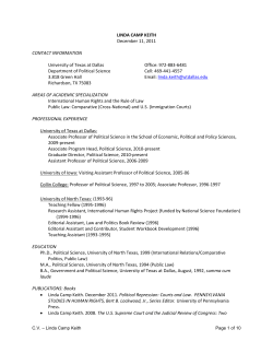 LINDA CAMP KEITH - The University of Texas at Dallas