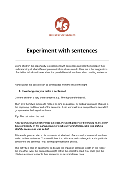 Experiment with sentences