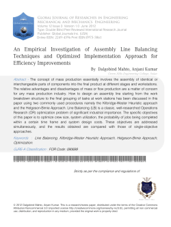 An Empirical Investigation of Assembly Line Balancing Techniques