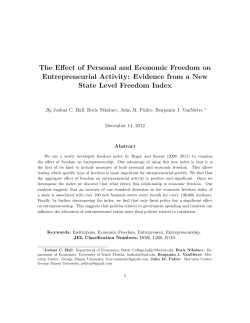 The Effect of Personal and Economic Freedom on