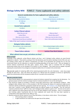 Biology Safety Wiki FUM3.2 &ndash; Fume cupboards and