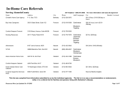In-Home Care Referrals - Alzheimer`s Association