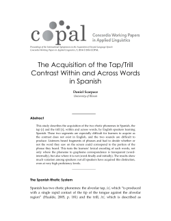 The Acquisition of the Tap/Trill Contrast Within and Across Words in