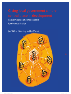 Giving local government a more central place in development