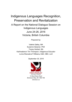 Indigenous Languages Recognition, Preservation and