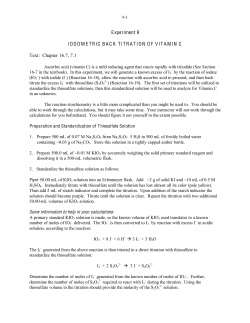 lodimetric Titration of Vitamin C