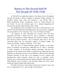 Rotary In The Second Half Of The Decade Of 1930-1940