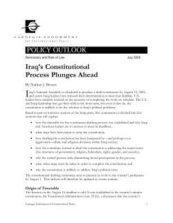 Iraq`s Constitutional Process Plunges Ahead