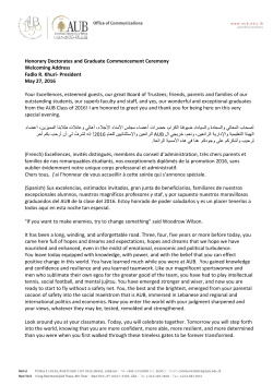 Honorary Doctorates and Graduate Ceremony Speech