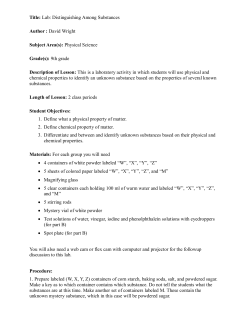 Distinguishing Among Substances