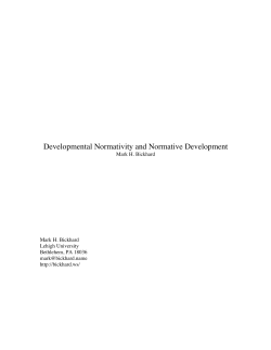 Developmental Normativity and Normative