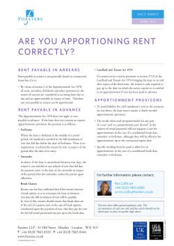Are you apportioning rent correctly?