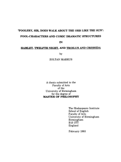 "Foolery, sir, does walk about the orb like the sun": fool