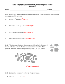 2.1.2 Simplifying Expressions by Combining Like Terms